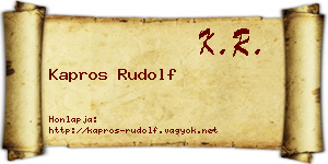 Kapros Rudolf névjegykártya