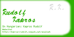 rudolf kapros business card